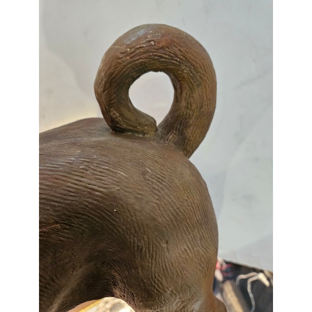 English 19th Century English Terra Cotta Pug Figurine With Glass Eyes For Sale - Image 3 of 7