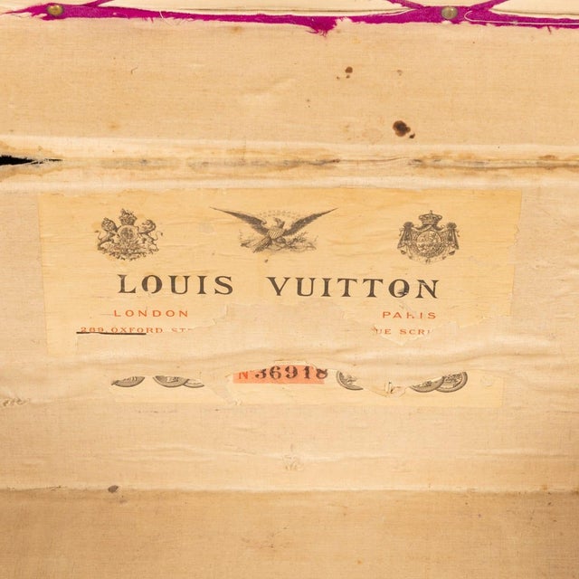 19th Century Antique Steamer Trunk in Damier Canvas from Louis Vuitton, France For Sale - Image 16 of 18