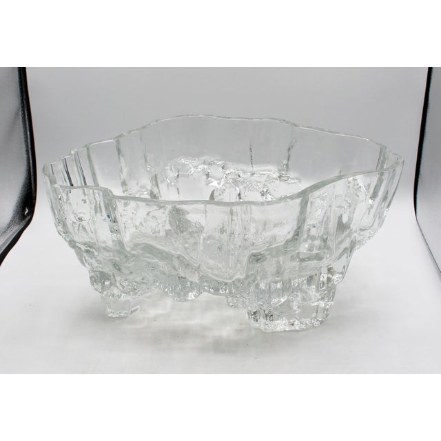 Glass Mid Century Modern Tapio Wirkkala “Inari” Glass Bowl From Littala Glass Factory For Sale - Image 7 of 8