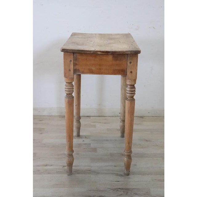 Tan 19th Century Natural Color Side Table in Rustic Fir Wood For Sale - Image 8 of 11