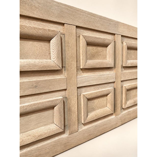 Headboard in Limed Wood, 1960s For Sale - Image 4 of 5
