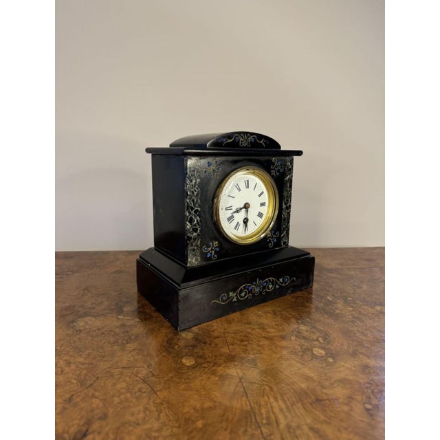 Antique Victorian Marble Mantle Clock, 1880 For Sale - Image 4 of 7