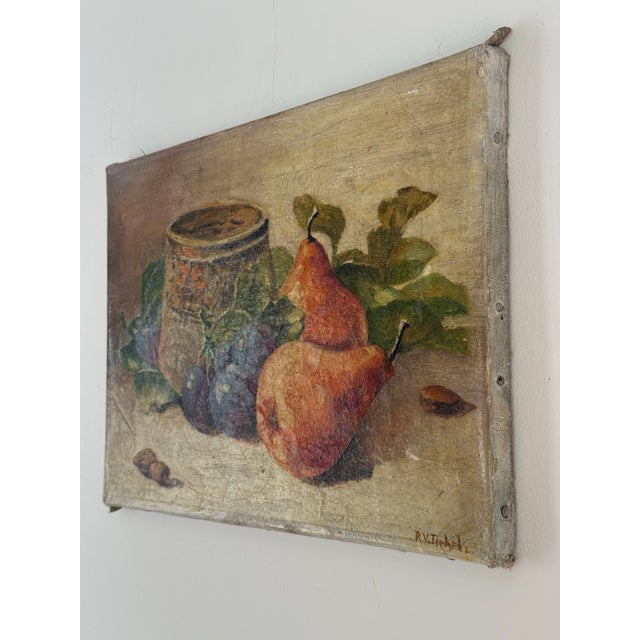 French 1920s French Still Life Oil on Canvas For Sale - Image 3 of 11