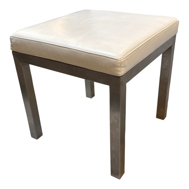 American Leather for Room & Board Parsons Leather Stool For Sale