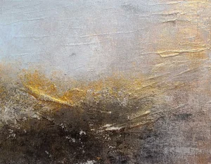 Original Abstract Multi-Media Art Painting Black Grey Bronze