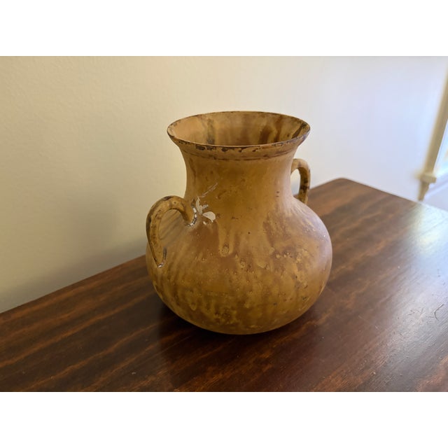 Vintage Greco-Roman Style Amphora Vase With Weathered Terracotta Finish For Sale - Image 4 of 9