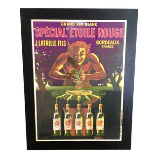 "Special Etoile Rouge" Bordeaux Wine Print For Sale