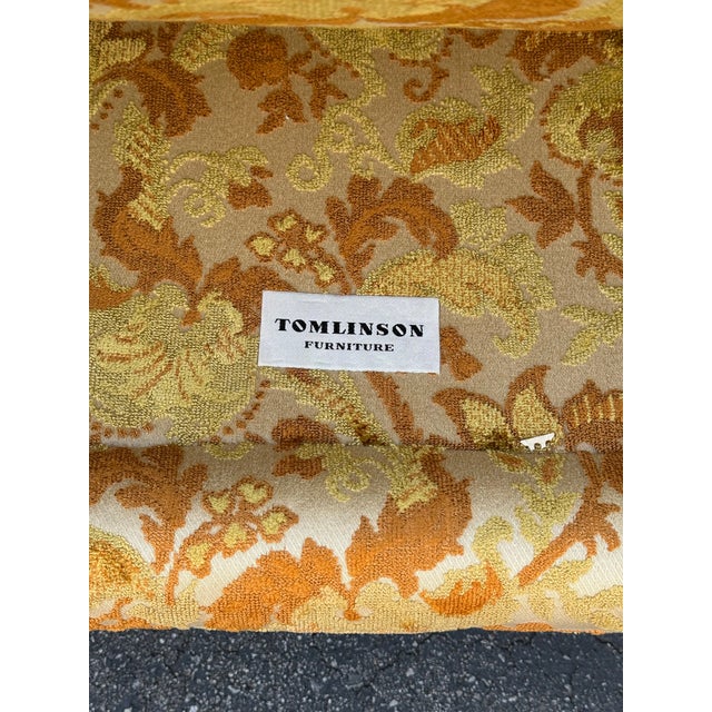 Vintage Tomlinson Furniture High-Back Upholstered Lounge / Accent Chair With Cane Sides For Sale In Los Angeles - Image 6 of 7