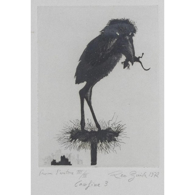 Leo Guida, Border 3, Original Etching on Paper, 1972 For Sale - Image 4 of 4