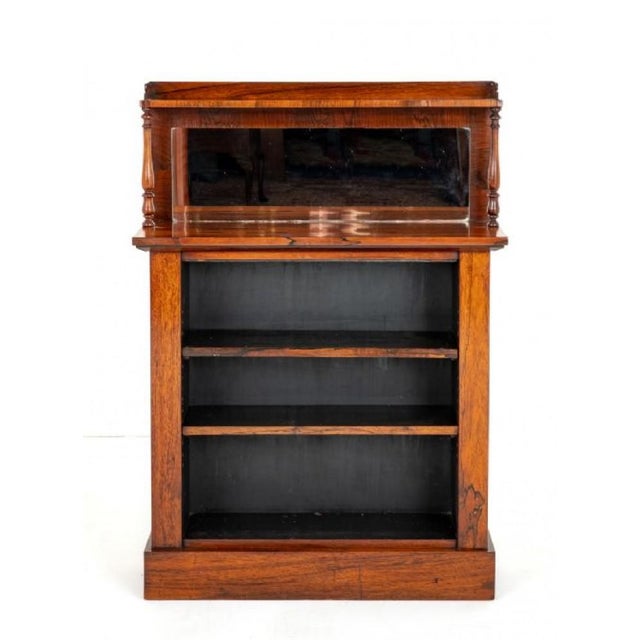 Wood Victorian Open Bookcase with Mirrored Back For Sale - Image 7 of 7