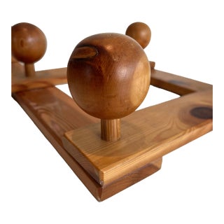 Pine Wall-mounted Accordion Coat Rack. French Works in the Style of Charlotte Perrand For Sale