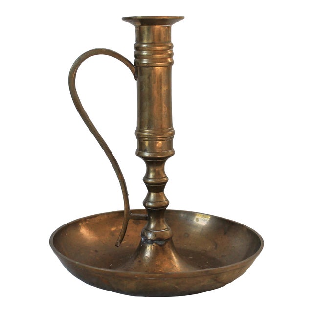 Vintage Brass Taper Candlestick Holder For Sale