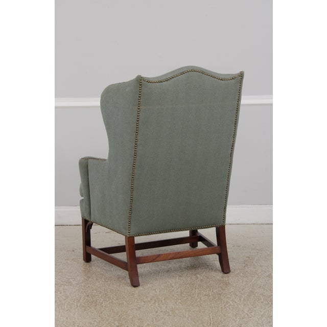 Wood Pair of Kittinger Williamsburg High Back Wing Chairs For Sale - Image 7 of 18