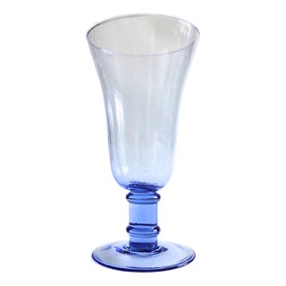 Vintage Handmade Blue Glass Vase from Åhlèns For Sale
