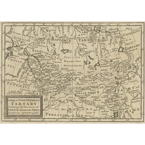 Map of Tartary with Persia and Siberia and the Mogul Territories and China, 1717 For Sale - Image 5 of 5