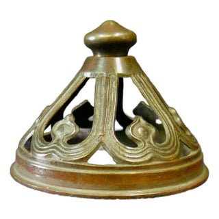 Vintage original Handel Lamp Bronze Heat Cap For Sale