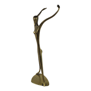 Vintage Solid Brass Abstract Female Figurine MCM Sculpture