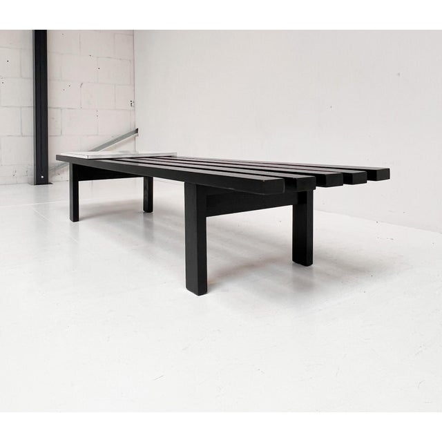 Black Bz Slatted Bench by Martin Visser for Het Spectrum, 1960s For Sale - Image 8 of 15