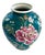 1970s Vintage Green Chinoiserie Vase With Pink Flowers For Sale - Image 5 of 5