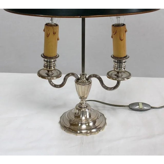 Silver-Plated Metal Table Lamp For Sale - Image 11 of 18