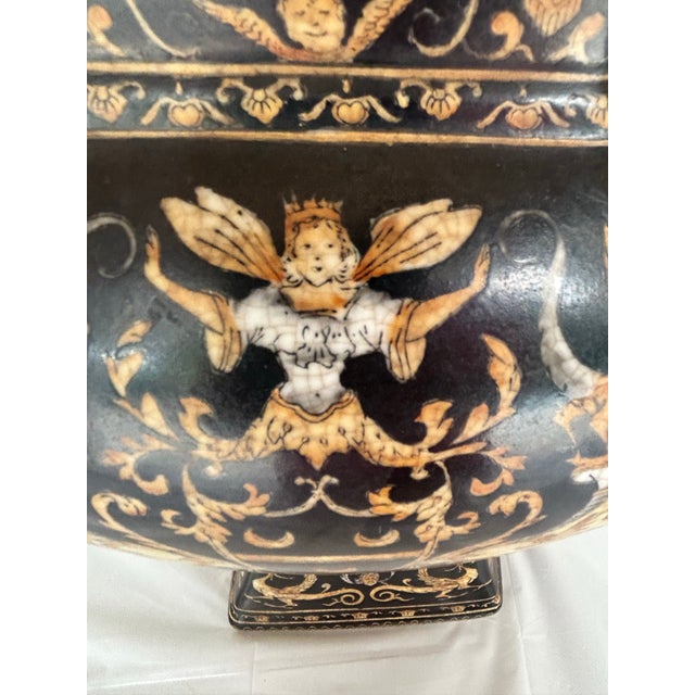 Vintage Ceramic United Wilson (Juwc) Renaissance Revival Lidded Vessel For Sale - Image 4 of 10