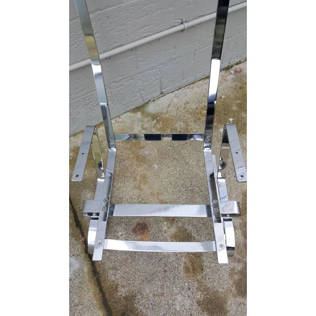 Poul Kjærholm Poul Kjaerholm Attrib. Mid-Century Modern Flat Bar Steel Chrome Lounge Chairs - A Pair For Sale - Image 4 of 10