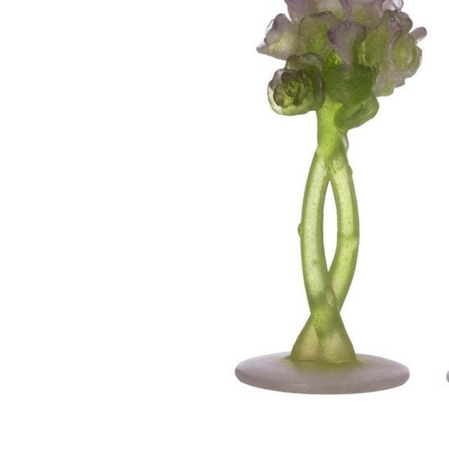Glass Roses Flutes from Daum Nancy, Set of 2 For Sale - Image 3 of 6
