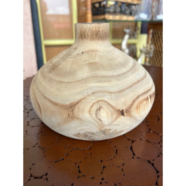 Modern Style Wooden Vase For Sale - Image 4 of 7