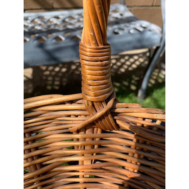 Mid 20th Century Vintage French Flower Gathering Harvest Basket For Sale - Image 5 of 9