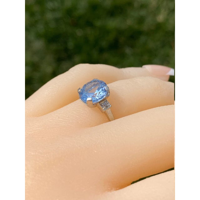 The Eden Isle: Ladies Antique 14K White Gold Ring set with Spinel. Crafted in 14 karat white gold, this antique engagement...