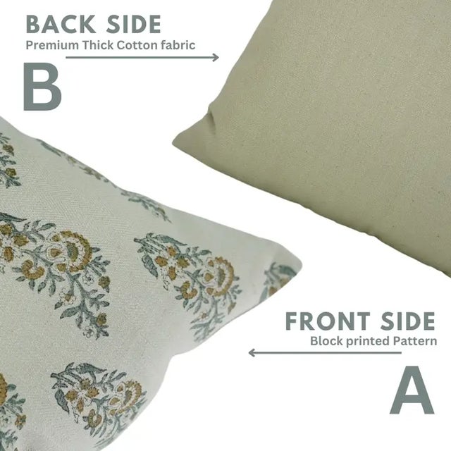 Not Yet Made - Made To Order Handmade Print Water Replicant Cushion Cover 14x20 Inch Cotton Linen- Kali For Sale - Image 5 of 6