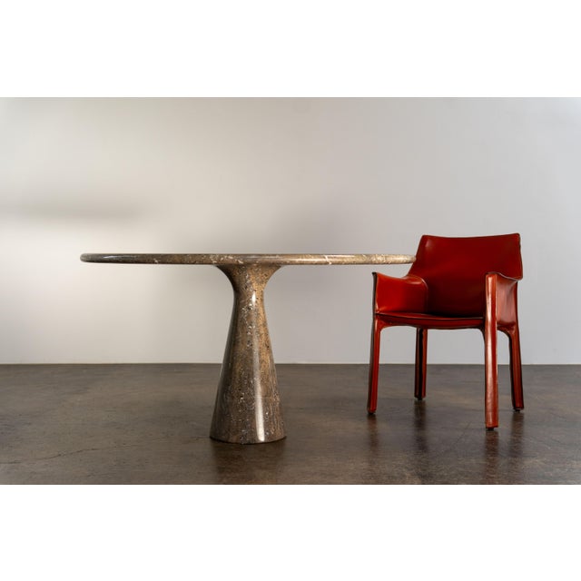 Italian Brown-Grey Marble Dining Table by Angelo Mangiarotti, 1970s For Sale - Image 12 of 15