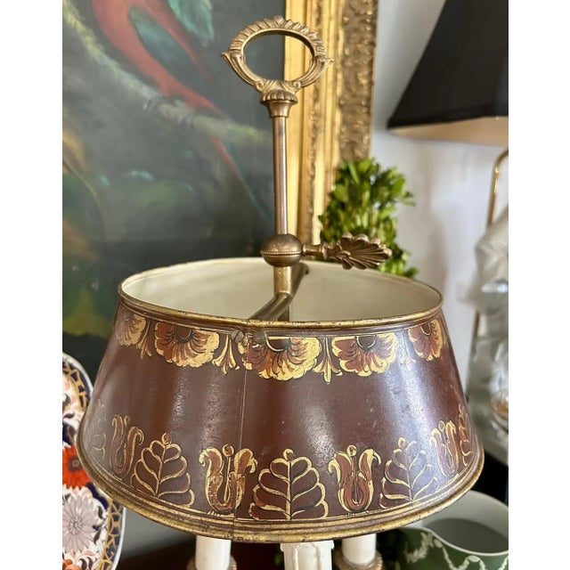 French Vintage French Tole Bouillotte Table Lamp For Sale - Image 3 of 6
