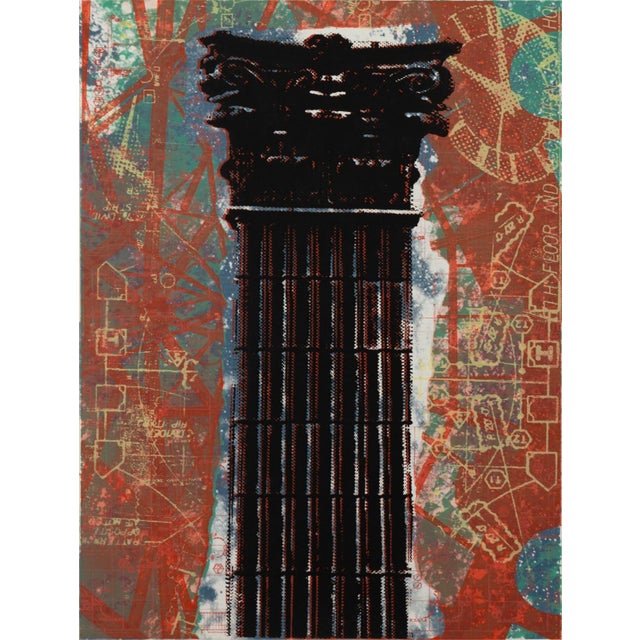 Contemporary Judith Lipnik Perlow Column Series IV 2003 Signed Serigraph in Colors on Paper For Sale - Image 3 of 3