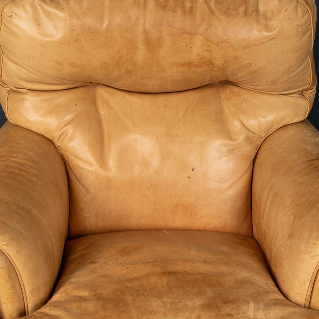 Vintage Italian Tan Leather Chairs by Poltrona Frau, 1970, Set of 2 For Sale - Image 9 of 18