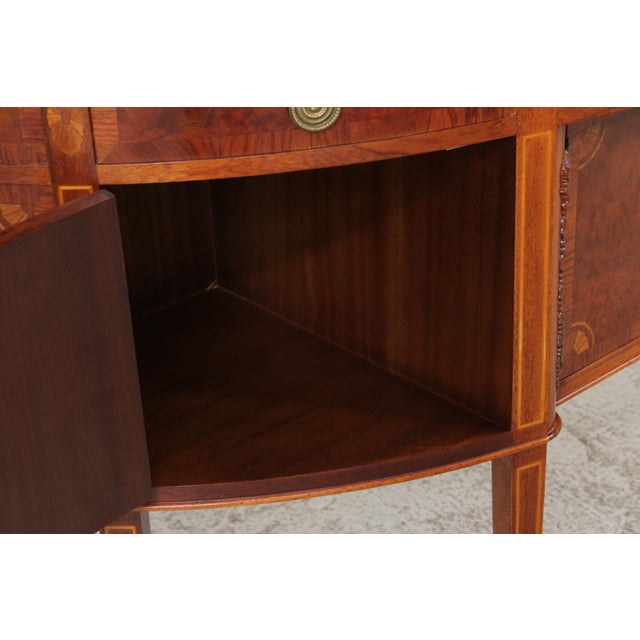 Wood Federal Style D-Shape Walnut Inlaid Demi-Lune Server Sideboard For Sale - Image 7 of 18