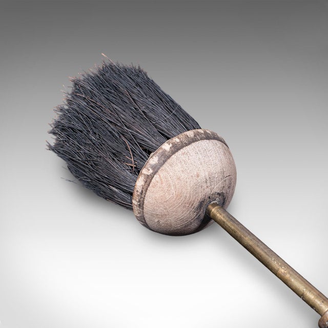 Antique Housekeeper's Hearth Set, English, Brass Dust Pan, Fire Brush, Victorian For Sale - Image 10 of 12