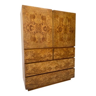 Vintage Burl Armoire by Lane For Sale