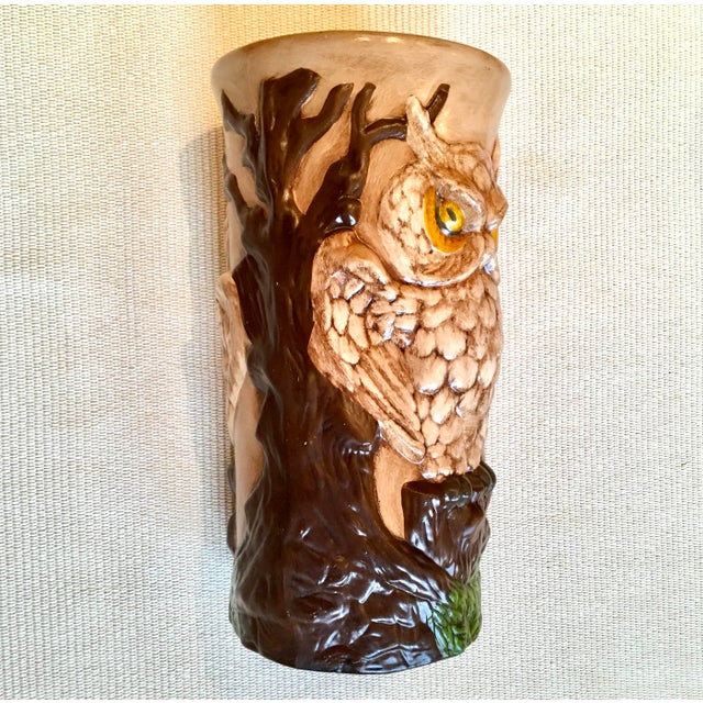 1970s Ceramic Owl Umbrella Stand Chairish