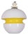 Vintage White and Yellow Glass Pendant, Italy, 1970s For Sale