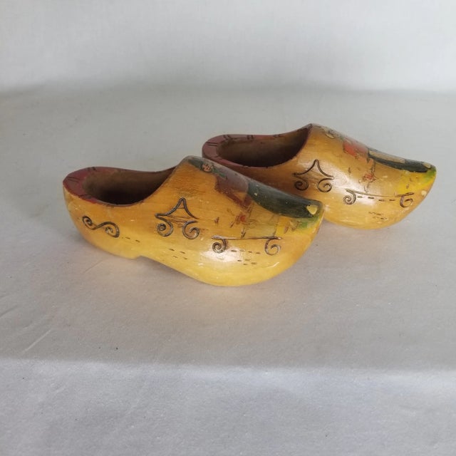 1950s Pair of 1950s Wooden Shoes For Sale - Image 5 of 10