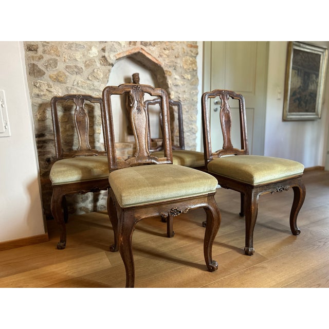 Mid 18th Century Original Antique Baroque Chairs, Walnut, Circa 1760, Set of 4 For Sale - Image 5 of 15