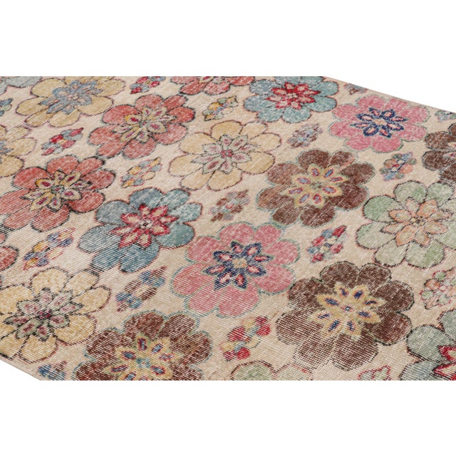 Hand-knotted in wool and originating from Turkey circa 1960 – 1970, this 5×7 vintage Zeki Müren rug is a unique addition...