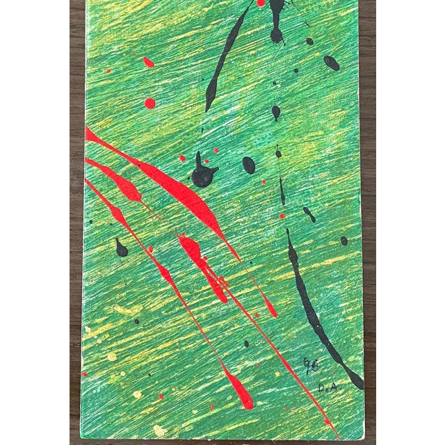 Don Ahn, Gestural Abstraction, Miniature Abstract Expressionist Korean Modernist Painting, 1996 For Sale - Image 4 of 8