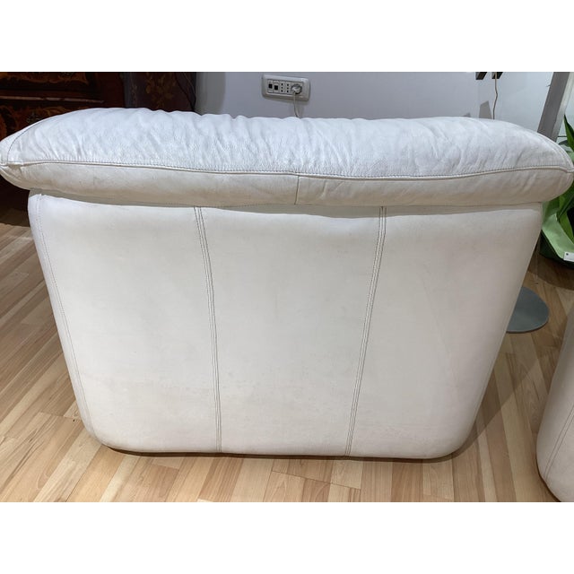 White Leather Armchairs, 1970s, Set of 2 For Sale - Image 11 of 18