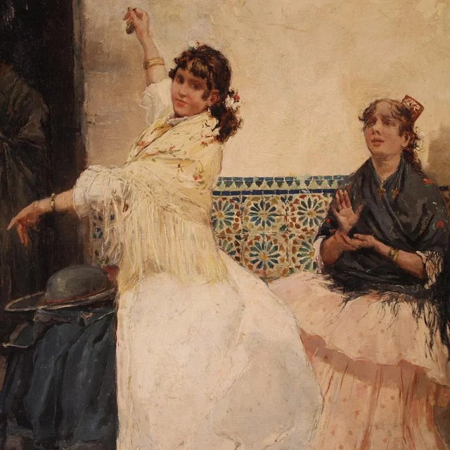 Gallegos, Flamenco Dancer, 1890, Oil on Panel, Framed For Sale - Image 11 of 16