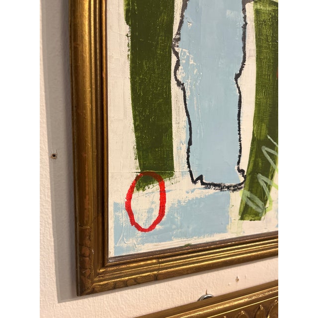 Original Modern Abstract Painting in Antique Frame For Sale - Image 4 of 6