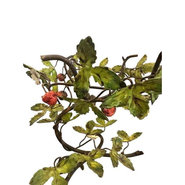Vintage Italian Tole / Toleware Strawberry Centerpiece Bowl Stand, Circa 1940 For Sale In Dallas - Image 6 of 9