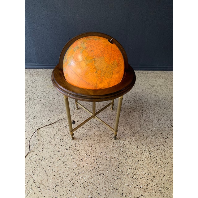 1980s 16"Replogle Neo Classic Floor Standing Illuminated Globe For Sale - Image 5 of 13