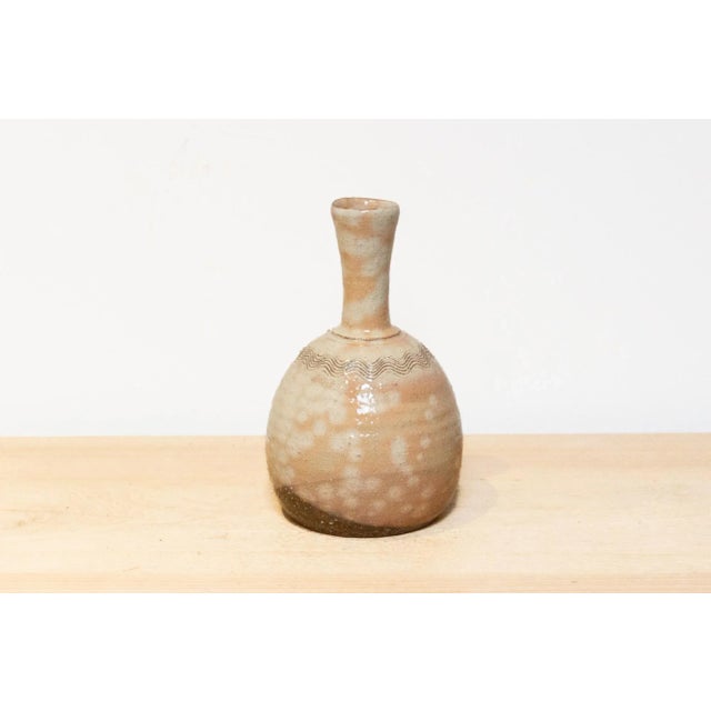 Japanese Vintage Japanese Glazed Clay Bottle For Sale - Image 3 of 6